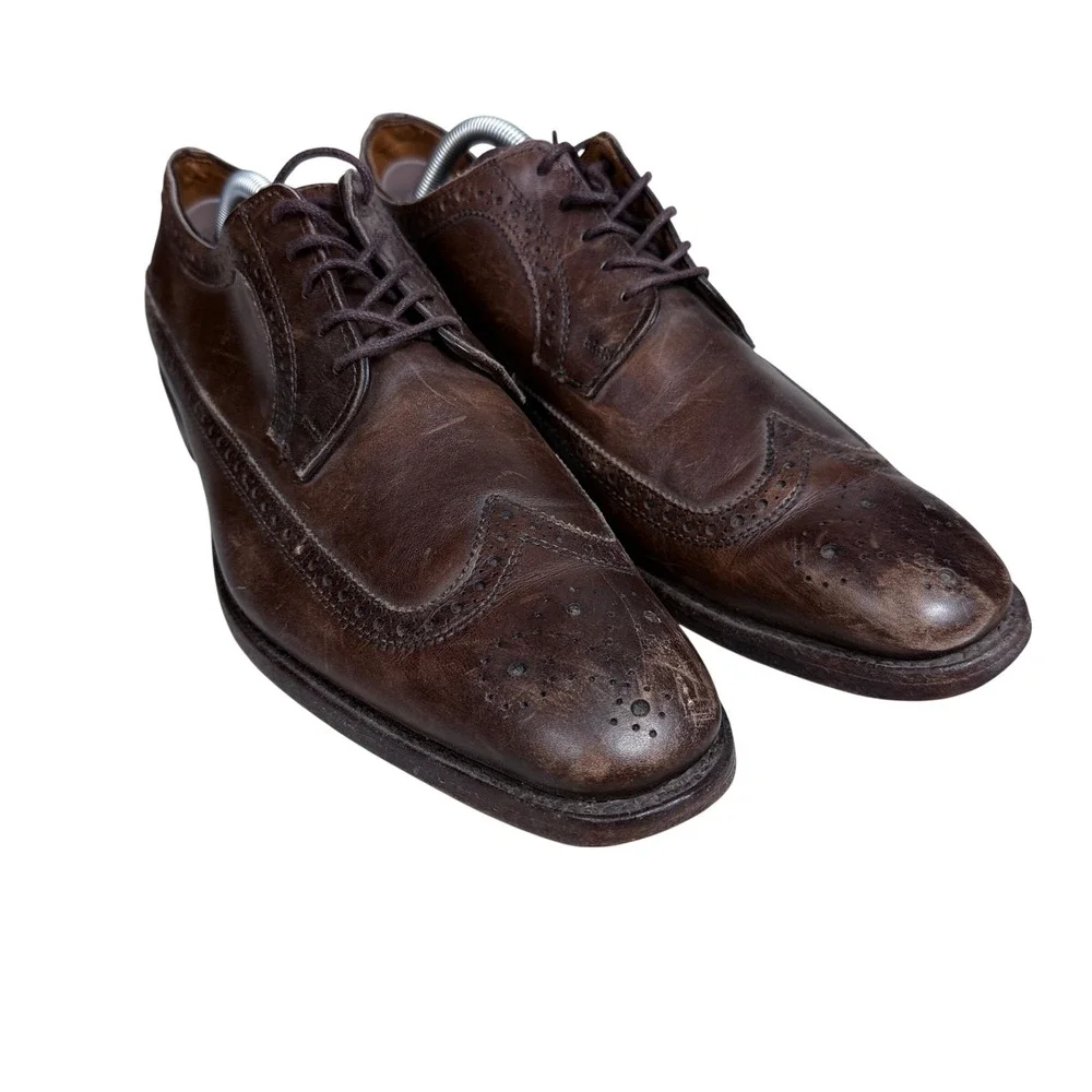 Allen Edmonds McAllister Wingtip Oxford Mens 11 B Brown Leather Dress Shoes 1991